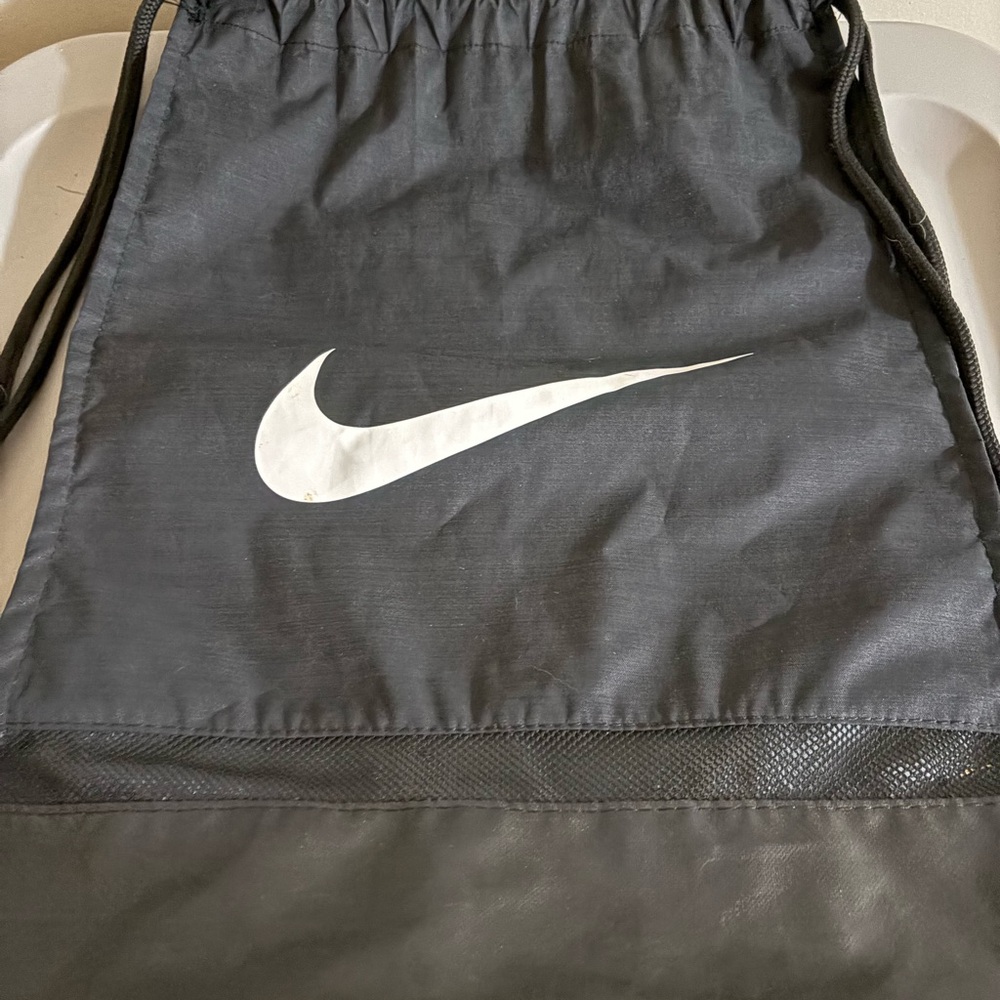 Nike Gray Drawstring Backpack - image 1